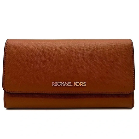 Michael Kors Large trifold Wallet Luggage Brown - Picture 1 of 8